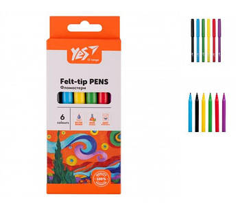 Фломастери YES 6 кольорів "Orange Line" 650543 G-Rich