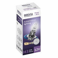 Лампа 12V H3 55W + 30% "Brevia" (1шт)