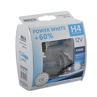 Лампа 12V H4 60/55W 4300K + 60% Power White "Brevia" (Box-2шт)
