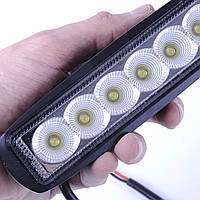 Фара-LED Прямокутник 18W 158х47х50мм (3Wх6) 10/30V Ближнє/Flood 1320Lm "Brevia"