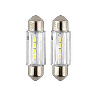 Світлодіод 12/24V Т11 36мм Білий C5W (C10W) 4x12835SMD 180Lm 6000K "Brevia" CANbus №10214 (2шт)