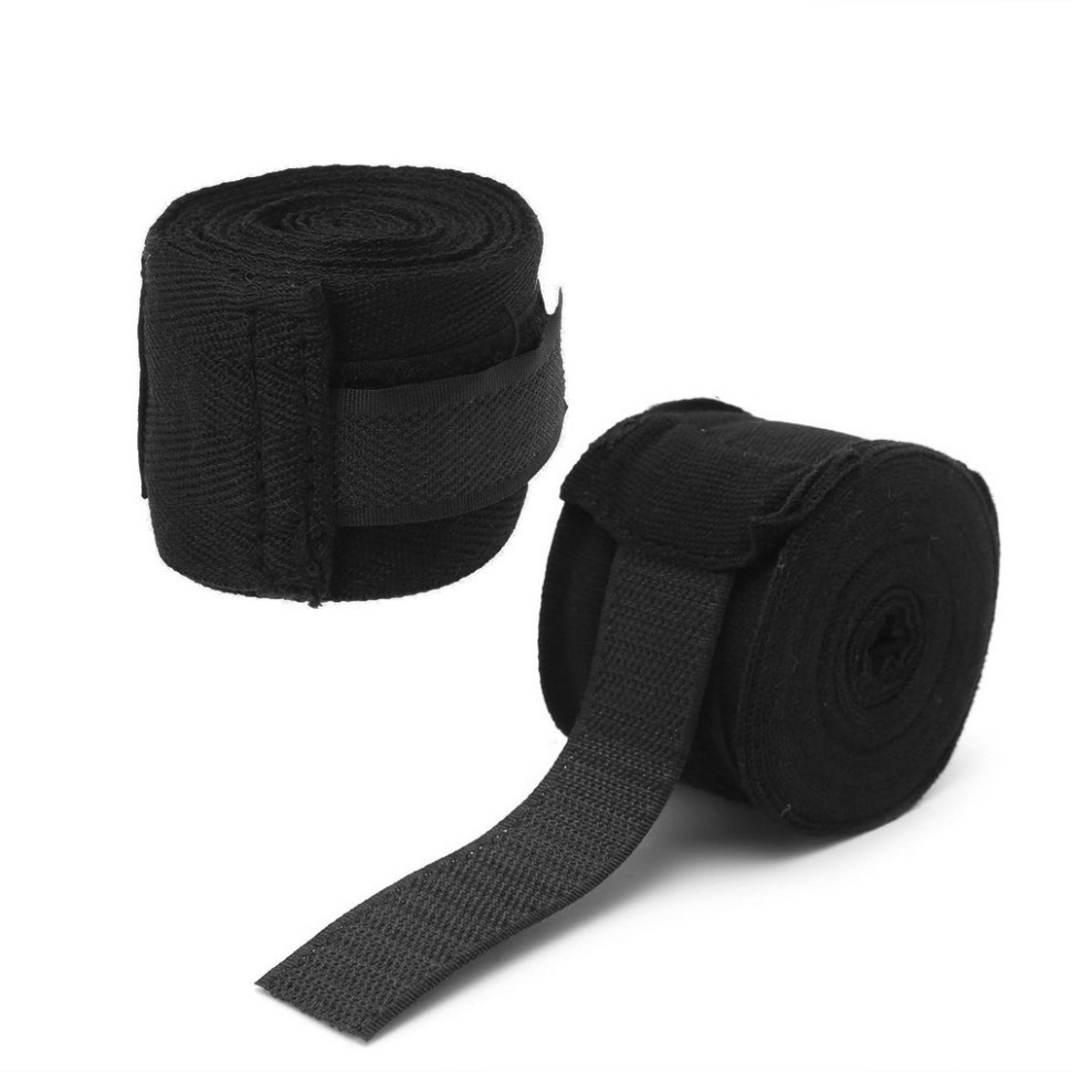 Боксерські бинти Hard NE-BOX-N1BK 3 метри, нейлонові, чорні, фото 1