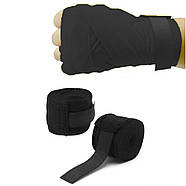 Боксерські бинти Hard NE-BOX-N1BK 3 метри, нейлонові, чорні, фото 2