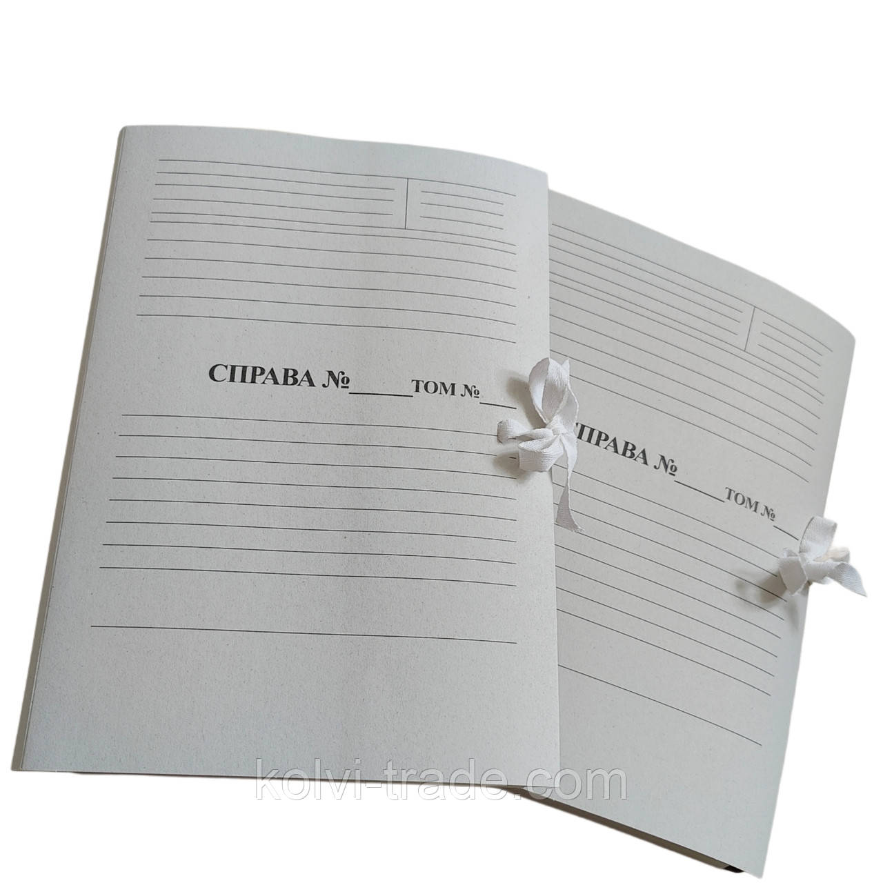 Архівна папка 215х310 мм з титульною сторінкою "Справа Том" на зав'язках, корінець 0,7-2,6 см 50 шт