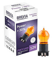 Лампа 12V (цоколь WP3, 3x14, 5/4) PWY24W + 30% Amber "Brevia"