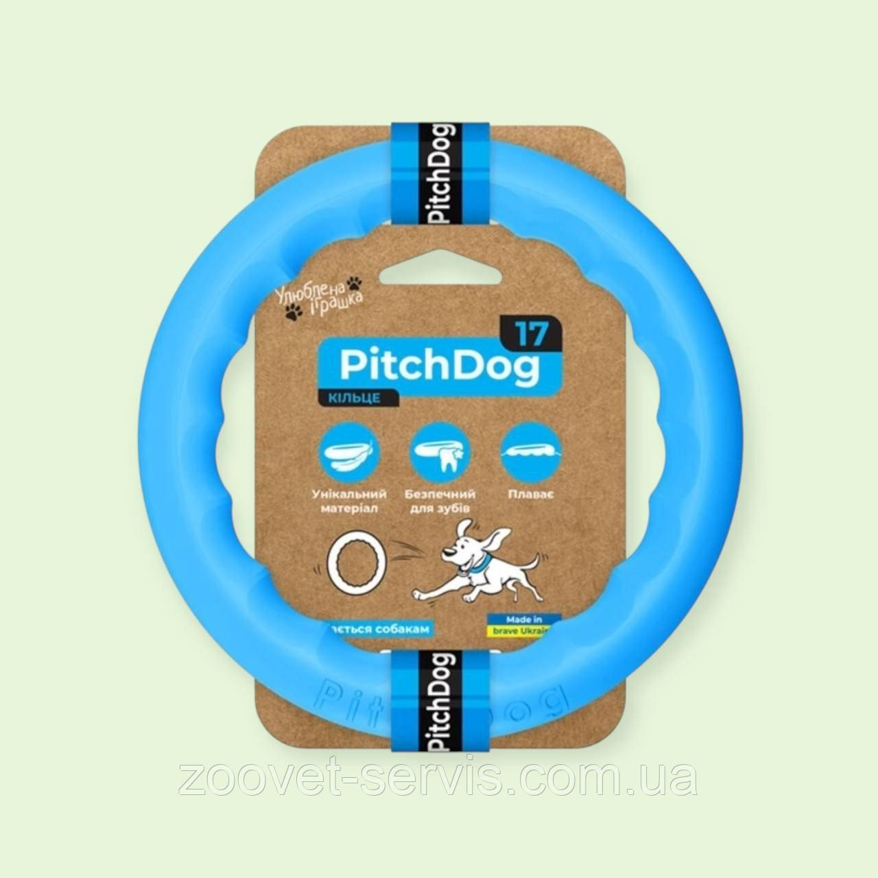 Іграшка для собак Collar PitchDog Кільце плаваюче для тренувань і апортування 17 см блакитне (62362), фото 1