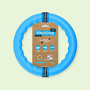 Іграшка для собак Кільце для апортування PitchDog 30 диаметр 28 см Блакитне 62382, фото 1