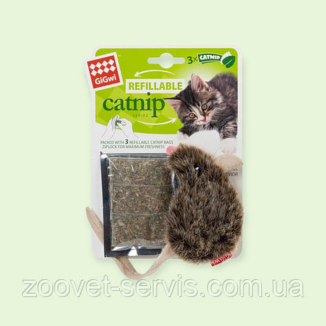 Іграшка для котів Мишка з котячою м'ятою GiGwi 10см Collar 75300, фото 1