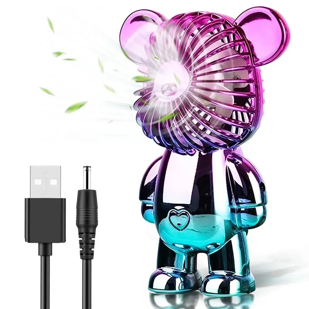 Акумуляторний мінівентилятор з USB, 3 швидкості/Рожевий вентилятор/ Портативний вентилятор на стіл, фото 1