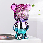 Акумуляторний мінівентилятор з USB, 3 швидкості/Рожевий вентилятор/ Портативний вентилятор на стіл, фото 2