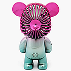 Акумуляторний мінівентилятор з USB, 3 швидкості/Рожевий вентилятор/ Портативний вентилятор на стіл, фото 3