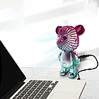Акумуляторний мінівентилятор з USB, 3 швидкості/Рожевий вентилятор/ Портативний вентилятор на стіл, фото 4