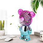 Акумуляторний мінівентилятор з USB, 3 швидкості/Рожевий вентилятор/ Портативний вентилятор на стіл, фото 6