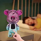 Акумуляторний мінівентилятор з USB, 3 швидкості/Рожевий вентилятор/ Портативний вентилятор на стіл, фото 7