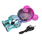 Акумуляторний мінівентилятор з USB, 3 швидкості/Рожевий вентилятор/ Портативний вентилятор на стіл, фото 9