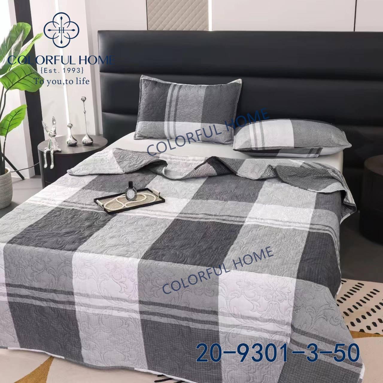 Покривало стьобане бавовняне Koloco 200x230 см і 2 наволочки 50х70 см на ліжко