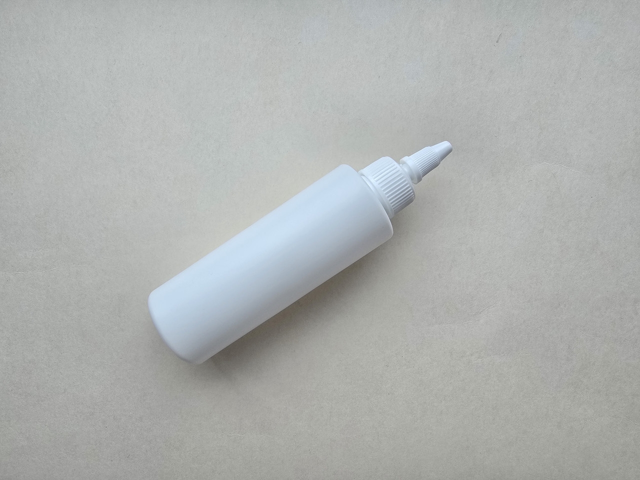 150 мл/24мм HDPE білий ЦИЛІНДР флакон з білим КОРОТКИМ носиком 24 мм, пляшка пластикова, пластмасова, баночка