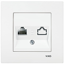 Розетка комп'ютерна VIKO Karre (білого кольору)