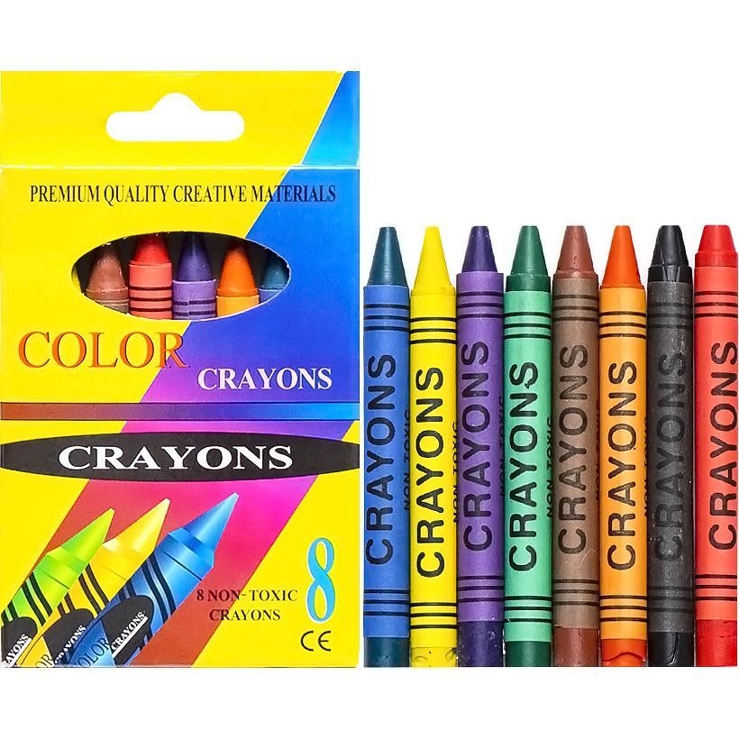 Олівці воскові, набір 8 кольорів Crayons 2008A