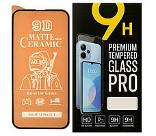 Протиударна захисна плівка Ceramics 9D для Apple iPhone 13 Pro з чорною рамкою, матова