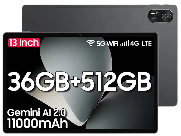 Планшет Blackview MEGA 8 Grey 12/512GB 13дюймів 11000mAh 4G Android 15 чохол+скло+стилус