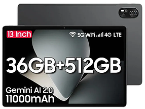 Планшет Blackview MEGA 8 Grey 12/512GB 13дюймів 11000mAh 4G Android 15 чохол+скло+стилус