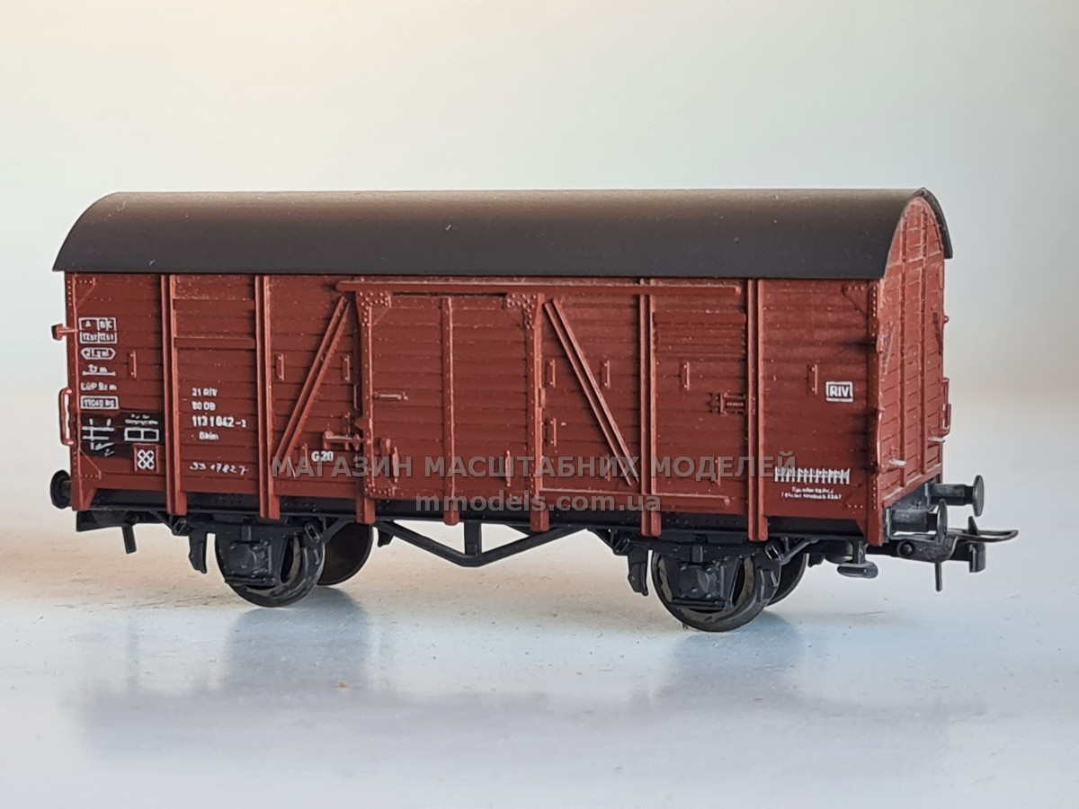 Модель 2х основного критого вагона #1131842, коричневого кольору, DB, масштабу H0, 1:87