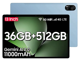 Планшет Blackview MEGA 8 Blue 12/512GB 13дюймів 11000mAh 4G Android 15 чохол+скло+стилус