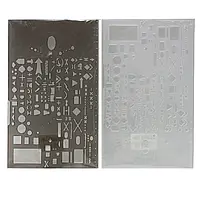 Линейка- трафарет (образца НАТО, 22см прозрачная/дымчатая)