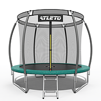 Батут дитячий 312 см з внутрішньою сіткою та драбинкою Atleto зелений