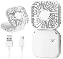 Компактний вентилятор YH6 з акумулятором і USB заряджанням, 3 швидкості, білий 10035