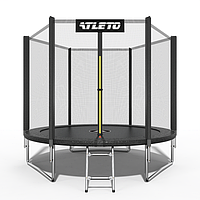 Батут дитячий з сіткою та драбинкою 312 см Atleto чорний