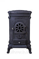 Камін піч буржуйка чугунна Bonro чорна подвійна стінка 9 кВт