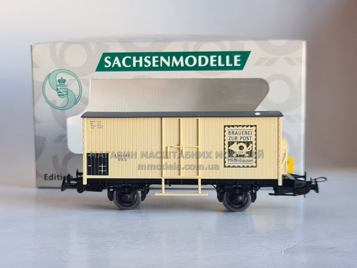 Модель 2х осного поштового вагона ""Brewery to the Post Off" масштаб 1:87, H0 Sachsenmodelle 76353