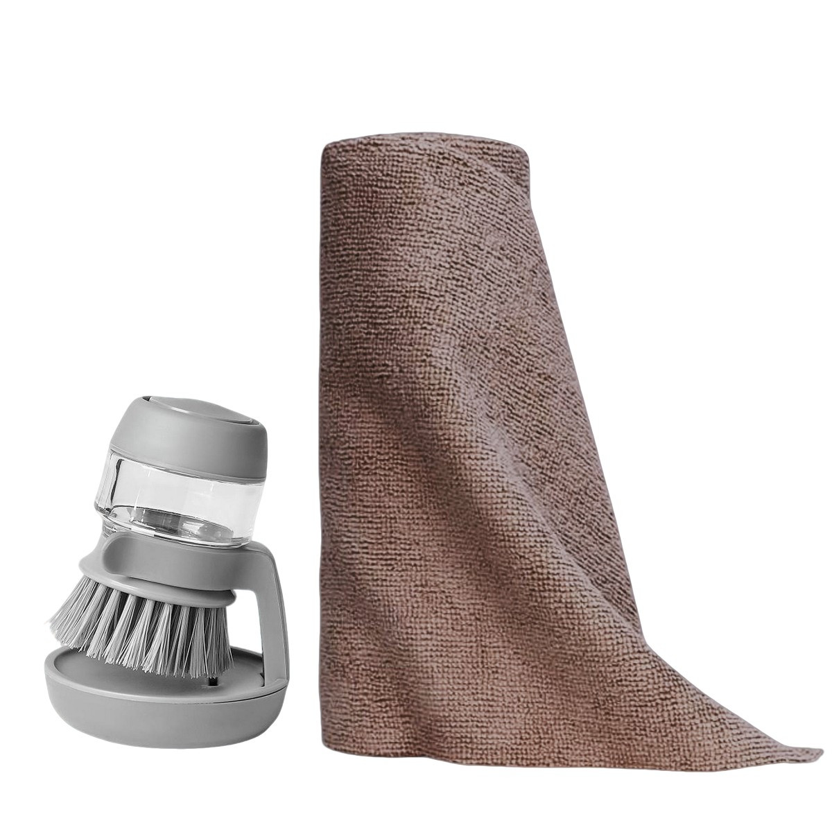 Набір для прибирання серветки відривні з мікрофібри зі щіткою для миття посуду з дозатором KITUA