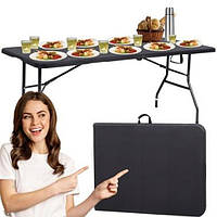 Стіл розкладний туристичний для пікніка Bonro BS 180 см чорний