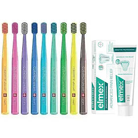 Зубная щетка Curaprox CS Smart 7600 з 5 років та дорослих + паста Elmex Sensitive Professional проти чутливості