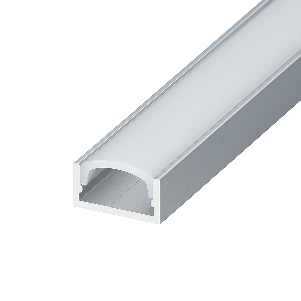 Алюмінієвий LED-профіль ЛП-7 анодований, накладний, з розсіювачем, фото 1