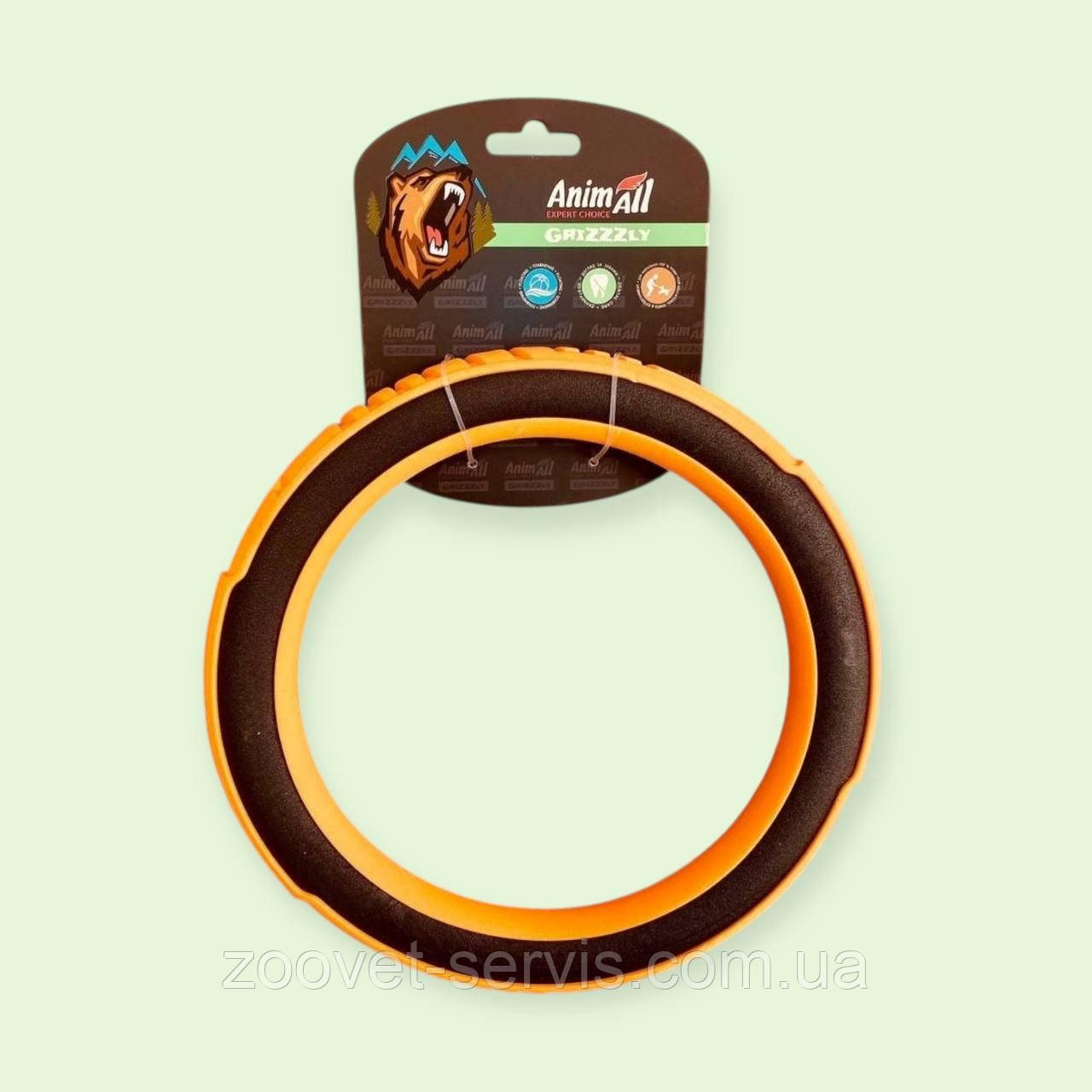 Іграшка для собак та цуценят супер-кільце AnimAll GrizZzly L 24,1х24,1х3,25 см Помаранчево - чорна 9703