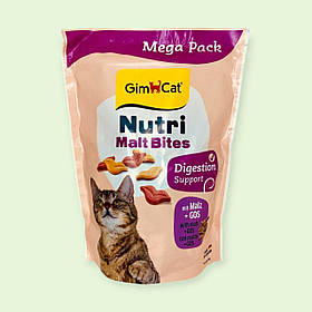 Вітаміни для дорослих котів для виведення грудок шерсті з мальтом GimCat NUTRI MALT BITES 425г