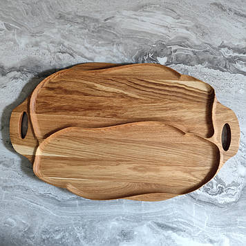 Дерев'яний піднос для подачі страв дубовий