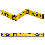 Будівельний багатофункціональний складний вимірювач рівня Profter 600мм 3-х рівневий алюмінієвий рівень, фото 8