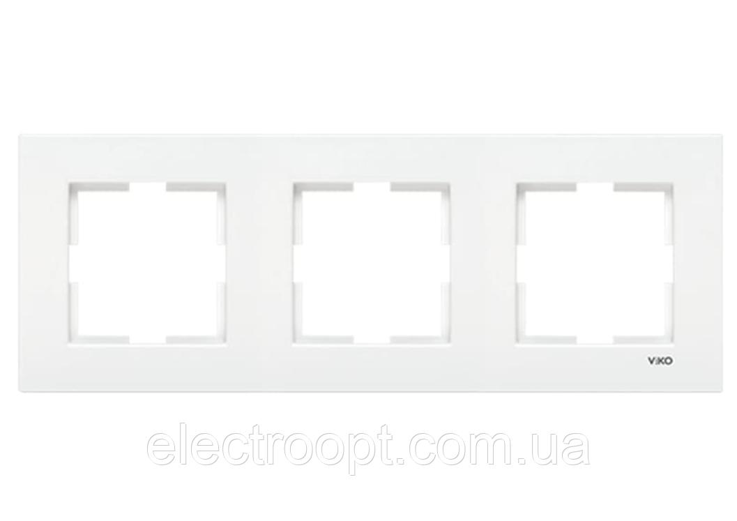 Рамка 3 поста горизонтальна VIKO Karre (білого кольору)