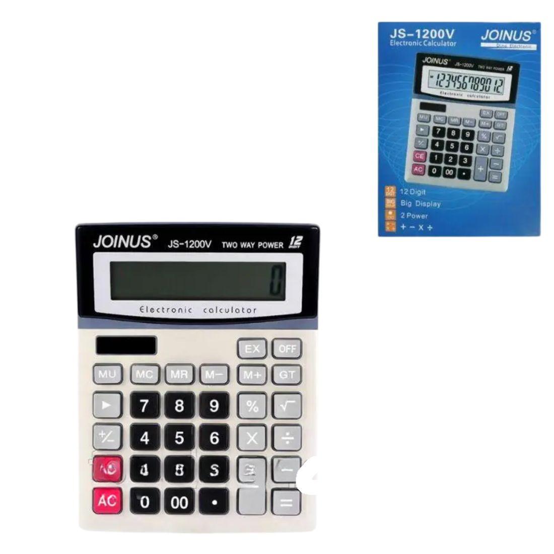 1200 JS/V Калькулятор JOINUS, 2 типи батареї, 12 кнопок із цифрами, у коробці, фото 1