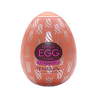 Мастурбатор-яйцо Tenga Egg Cone, плотный TPE, пробник лубриканта 5 мл