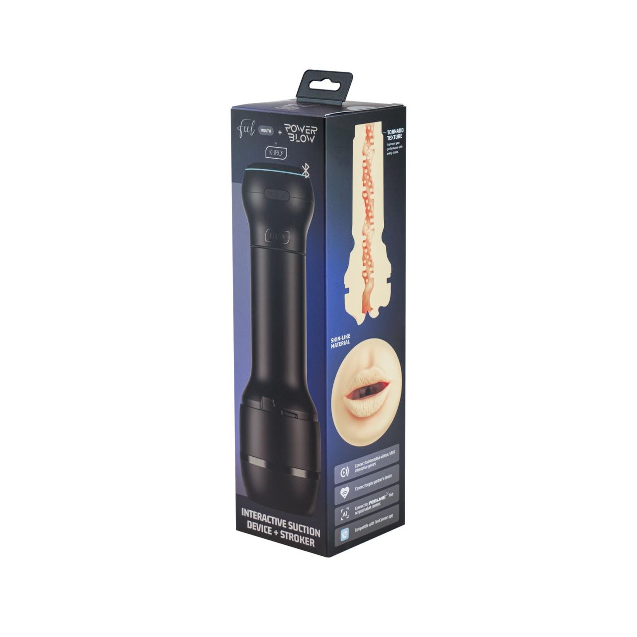 Мастурбатор-ротик Kiiroo Feel Mouth з всмоктувальною інтерактивною насадкою PowerBlow Combo Set