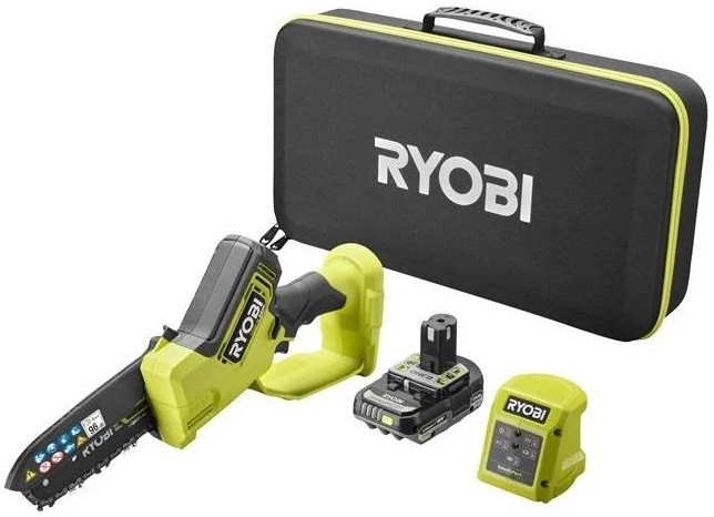 Пила ланцюгова акумуляторна Ryobi ONE+ HP RY18PSX15A-120T 18В акб 1х2А·год ЗП 15см 1.19кг кейс, фото 1