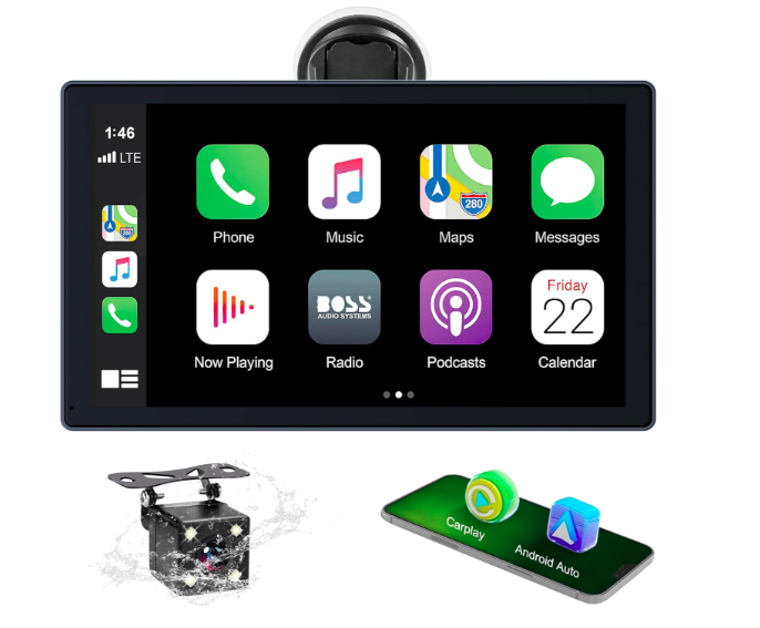 Автомобільна стереосистема, 9-дюймовий екран CarPlay для Apple Car Play та Android Auto, портативний автомобільний плеєр