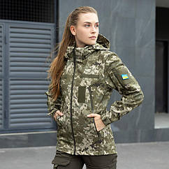 Жіноча демісезонна куртка піксель Pobedov Motive Військова XL