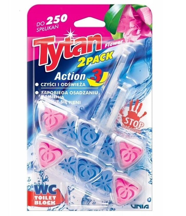 Чотирьохфазний туалетний ароматизатор Tytan Flower 4в1 2*40 г